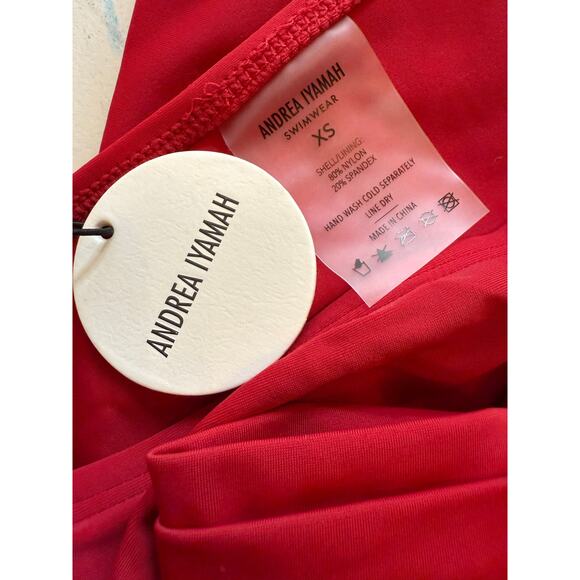 NWT Andrea Iyamah Maven High Waisted Bikini Bottom Red Womens Size XS Beach Swim - Picture 5 of 5
